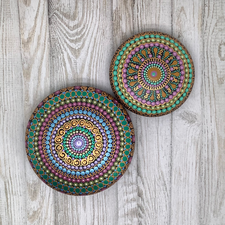 Decoratieve Steen  Mandala in metallic tinten