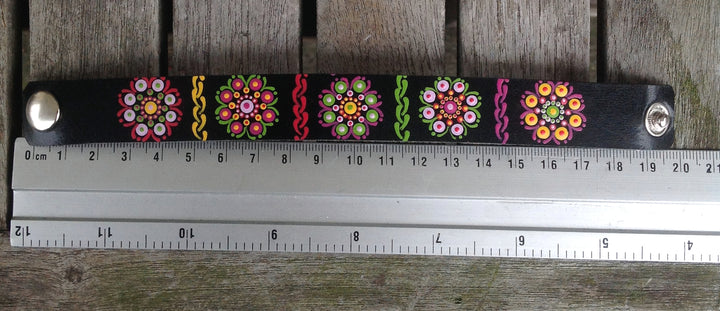 Leren Armband Mandala Bloemen
