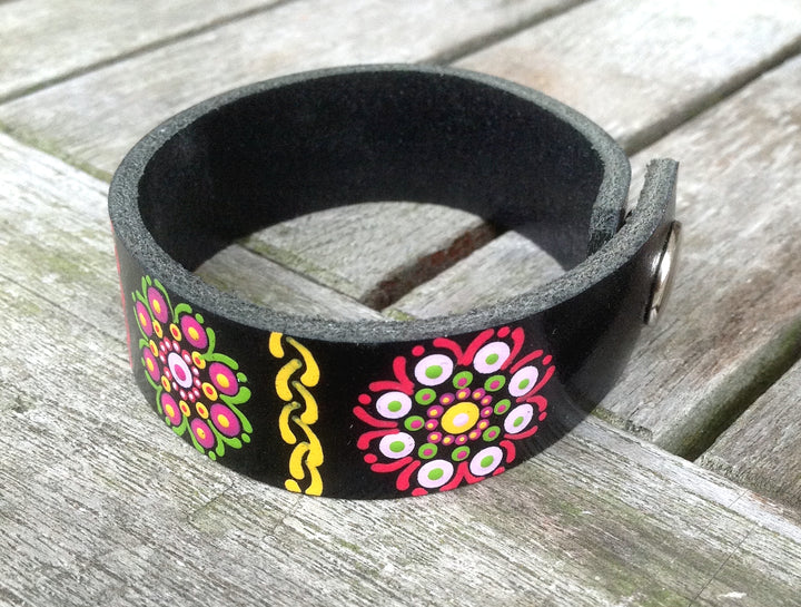 Leren Armband Mandala Bloemen