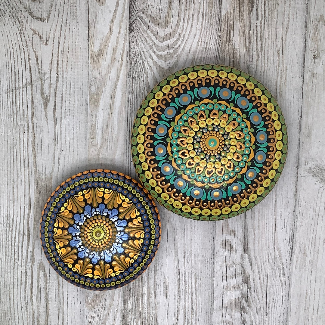 Mandala Steen Paars en Goud