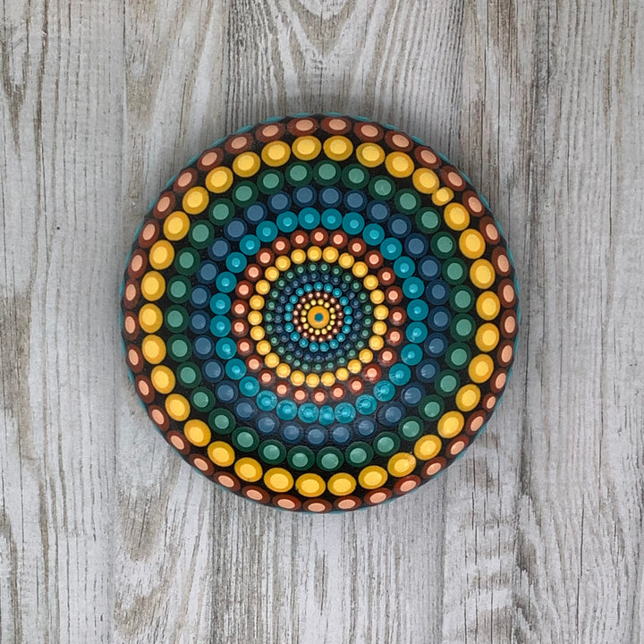Dotart Mandala Steen in primaire kleuren