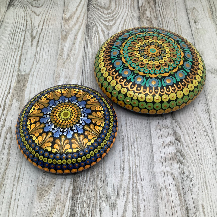 Mandala Steen Paars en Goud