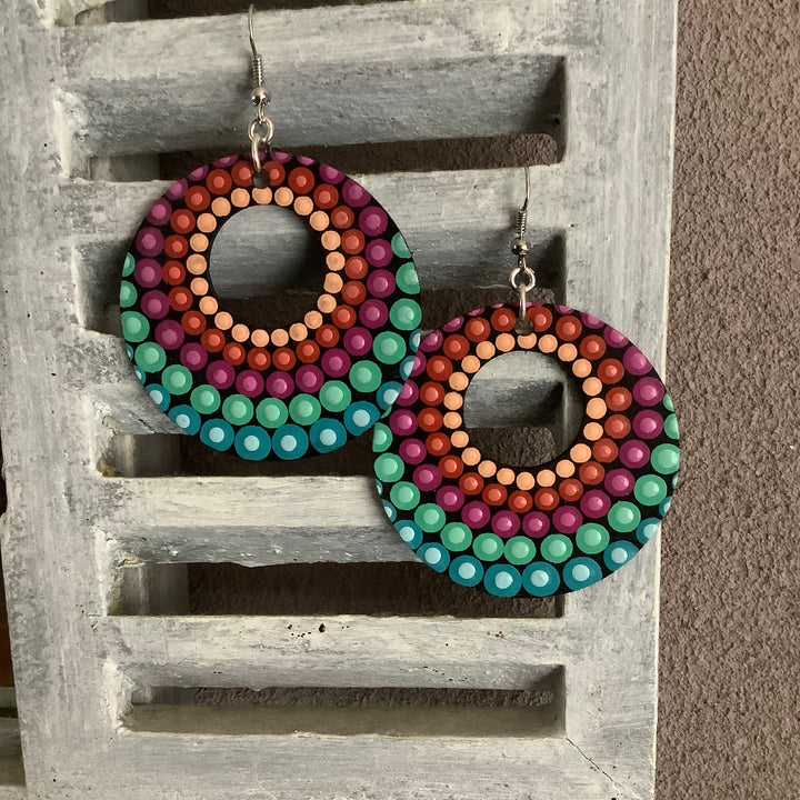 Dotart Mandala Oorbellen Roze en Blauw