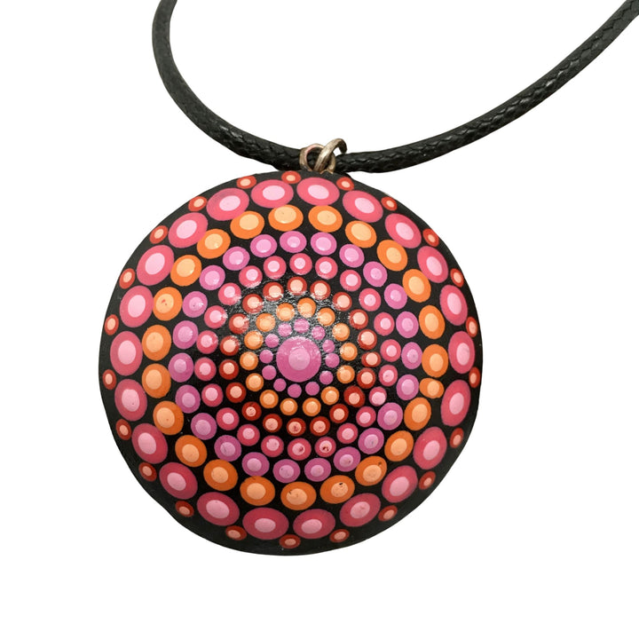 Mandala ketting roze, paars en oranje