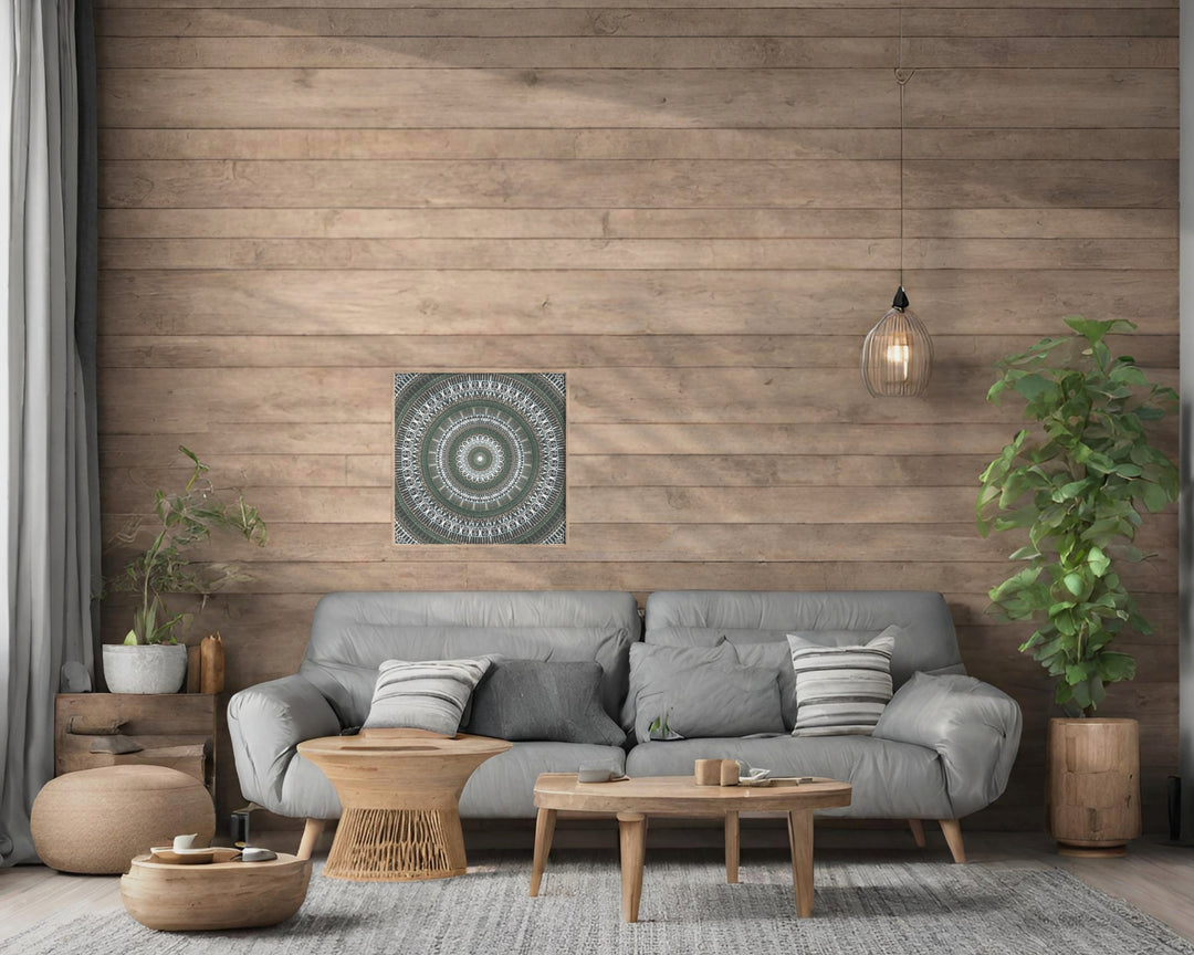 poster mandala design in dark green