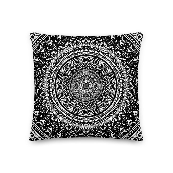 Mandala Duality: zwart-witte kussenhoes