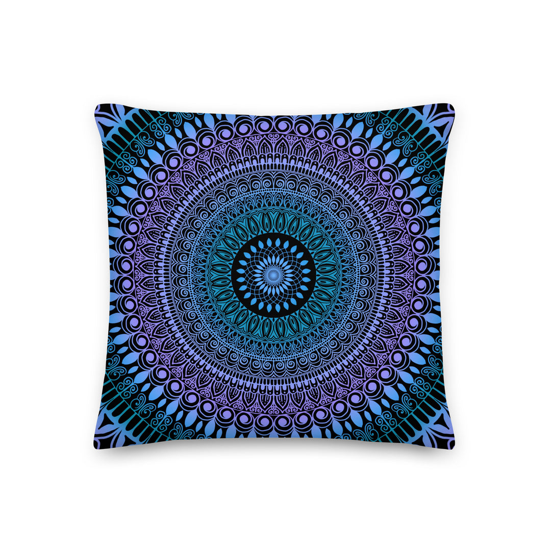 Mandala Magic:  lavendel, blauw en rozekleurige kussenhoes