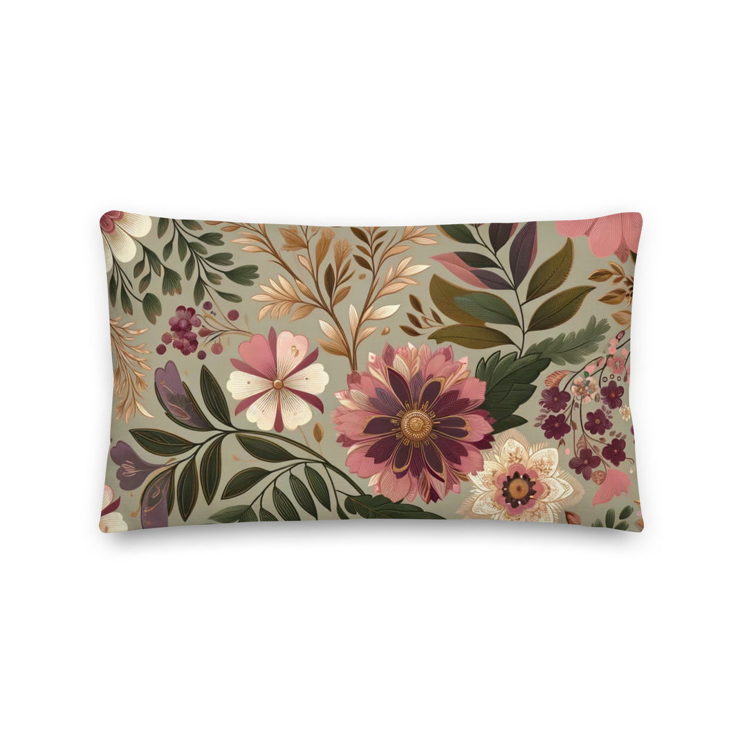 Floral Pillow Cover in Romantic Earth Tones – Botanical Boho Cushion Case