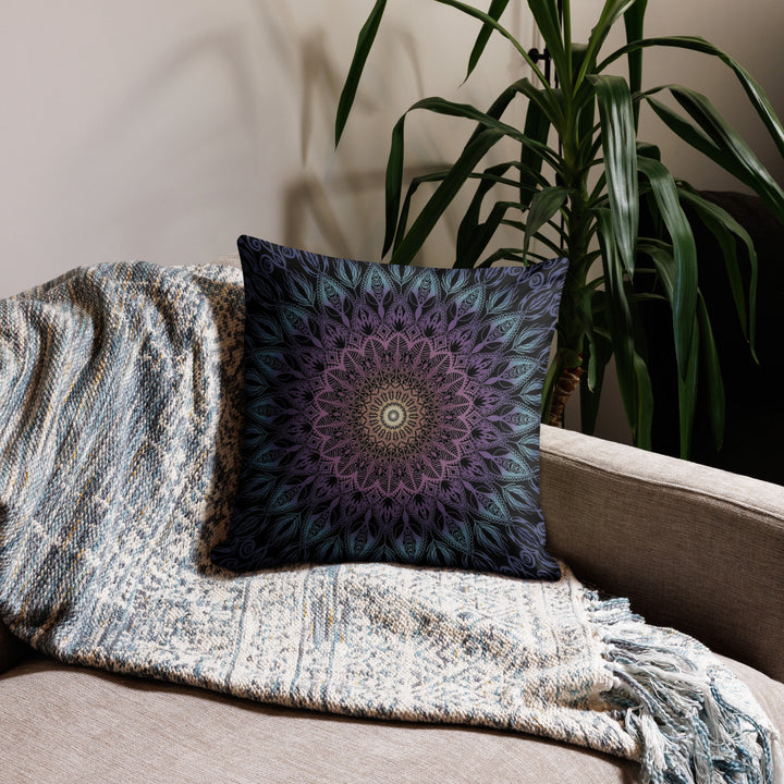 Pillow Case Mandala Pink, Turquoise and Purple Soft