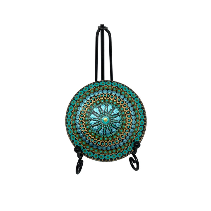 Mandala Stone in Different Shades of Blue small