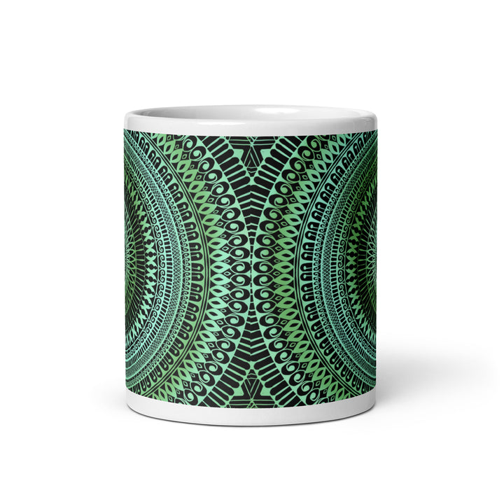 Whispers of Nature: groene en blauwe Mandala-mok