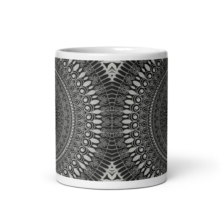 Artful Zen Grey Mandala Mug | Grey Mandala Mug | Mandala Stone