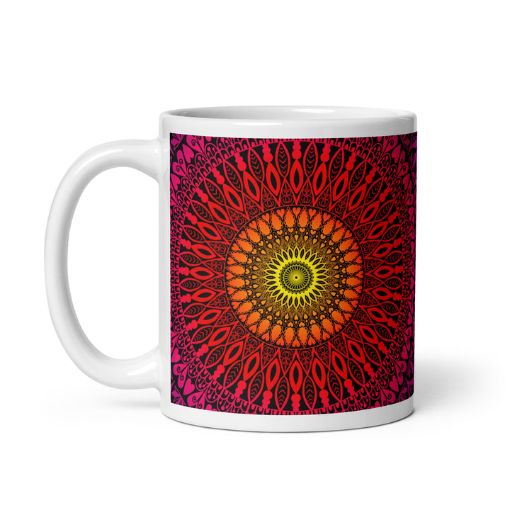 Golden Horizon: Mandala-mok in op zonsondergang geïnspireerde warme kleuren