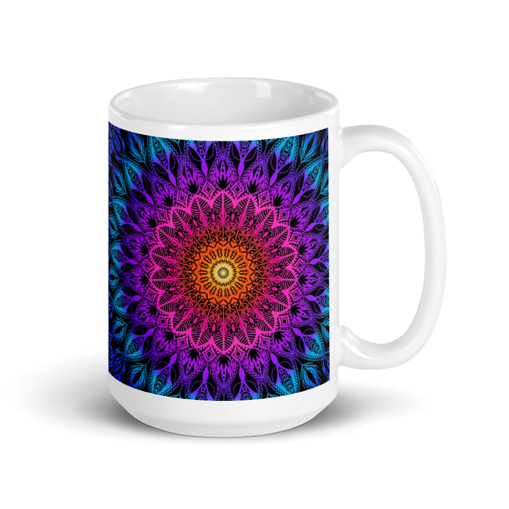 Orange, Pink, Purple & Blue Mug | Boho Mandala Mug | Mandala Stone