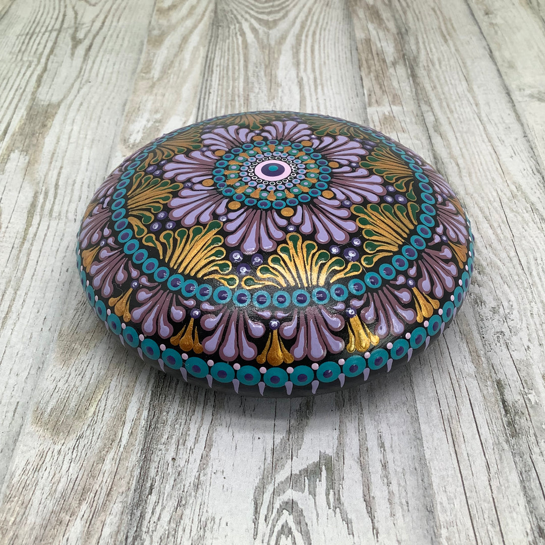 Art Stone Mandala Swooshes in Pink and Gold medium