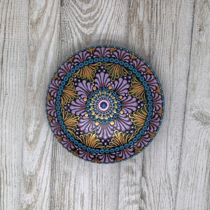 Art Stone Mandala Swooshes in Pink and Gold medium