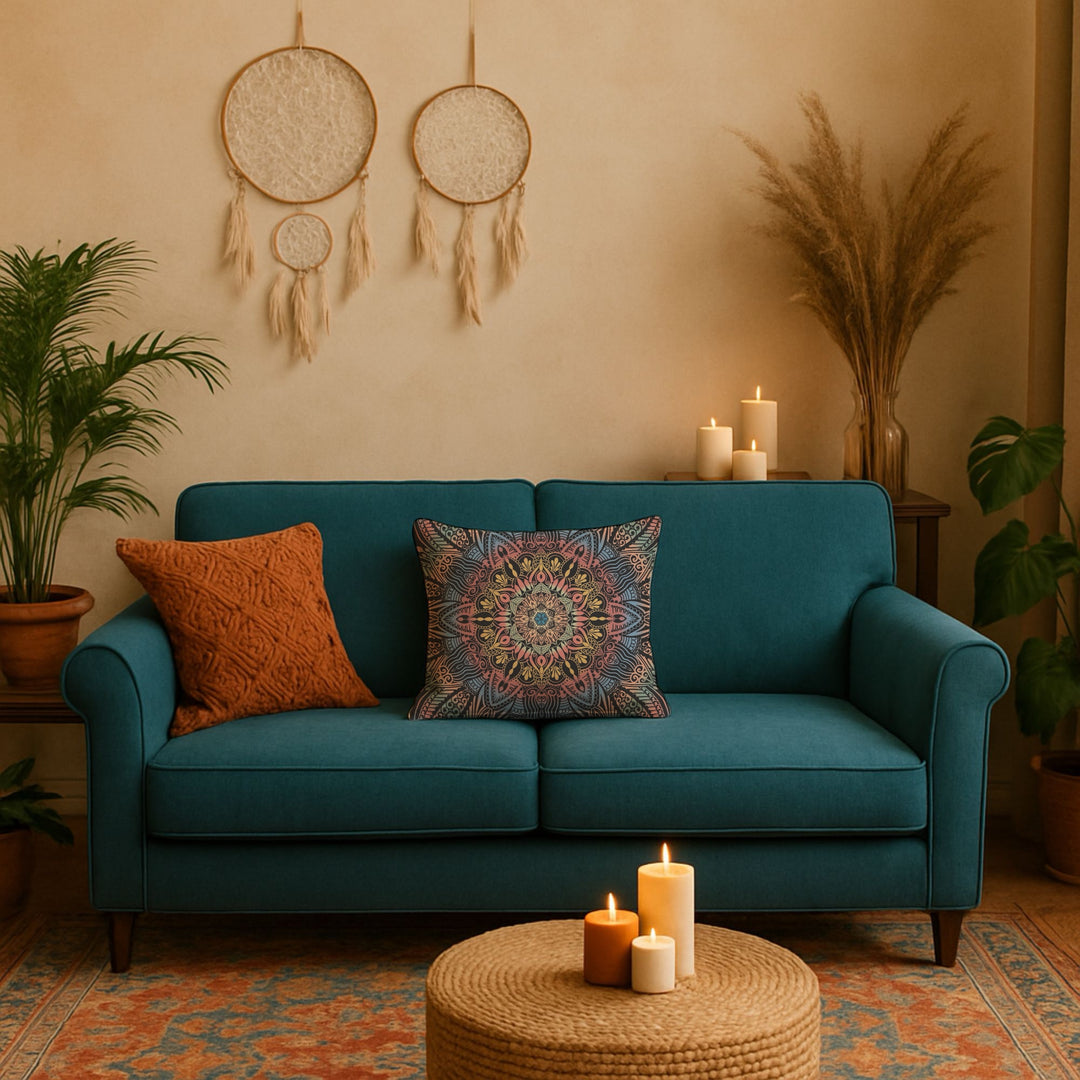 Dynamic Splendor: Psychedelic Mandala Pillow Cover