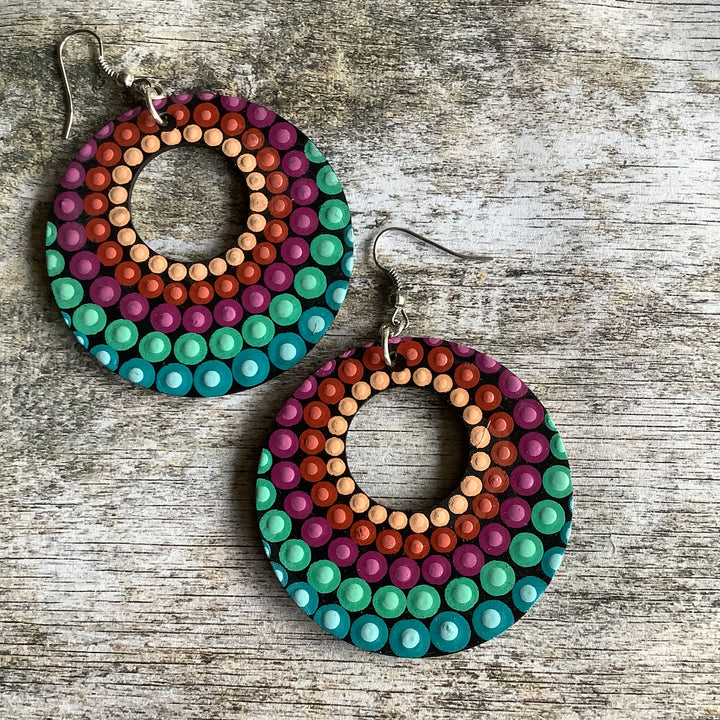 Dotart Mandala Oorbellen Roze en Blauw