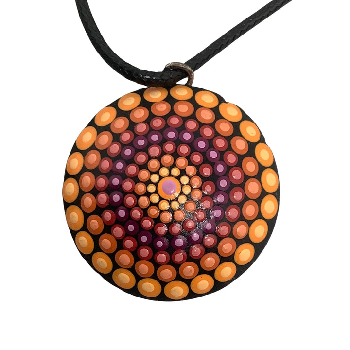 Mandala-halsketting in warme kleuren