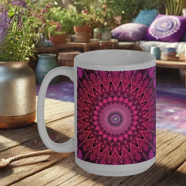 Pretty in Pink: Mandala Mug in Bright Pink Colors