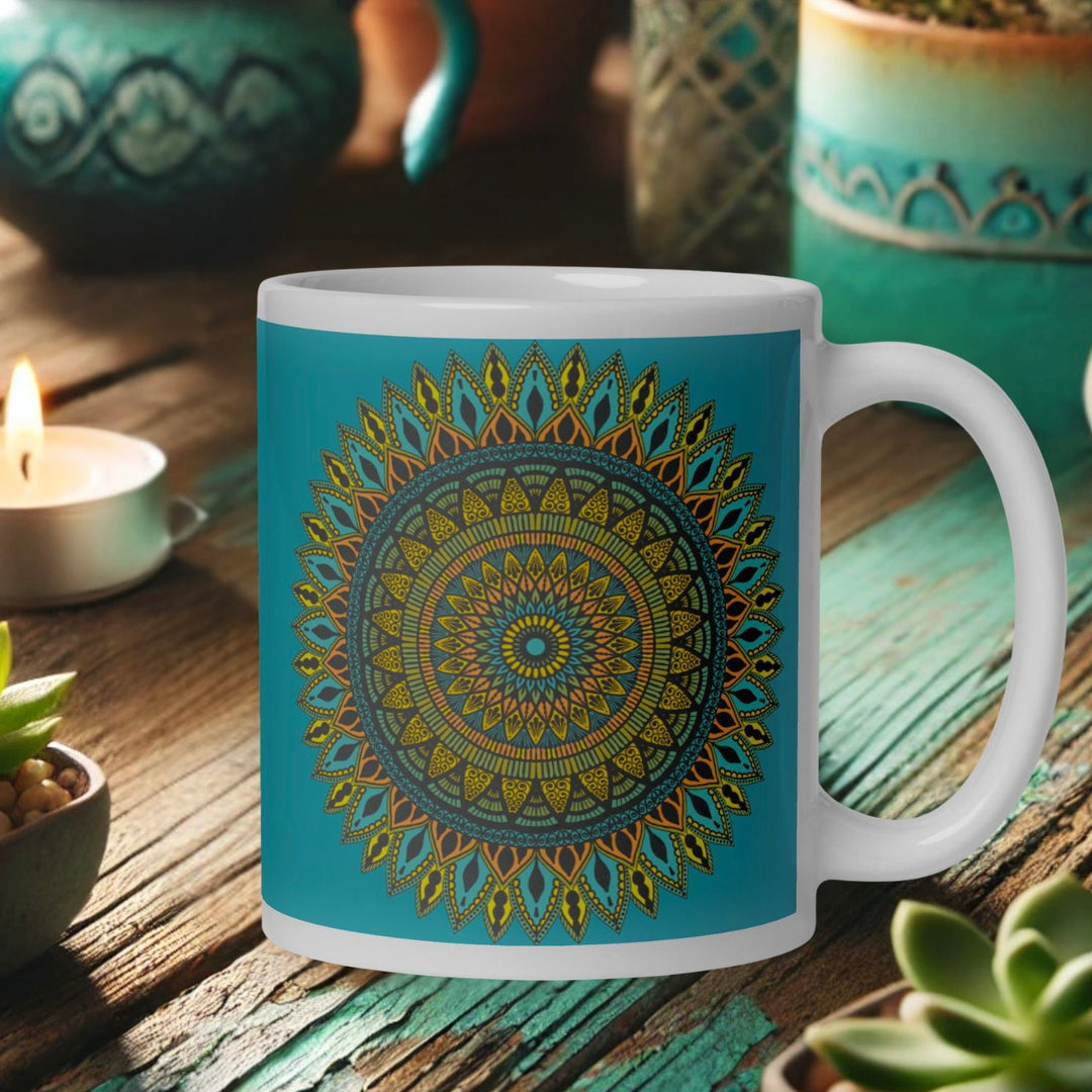 Eastern Oasis: Zuidwest-geïnspireerde blauwe Mandala-mok