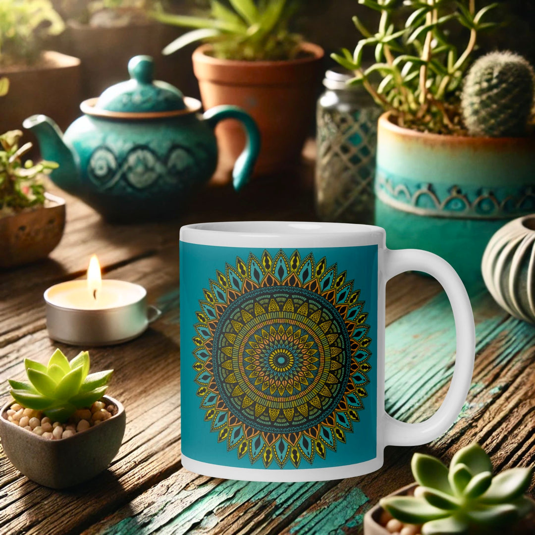 Eastern Oasis: Zuidwest-geïnspireerde blauwe Mandala-mok