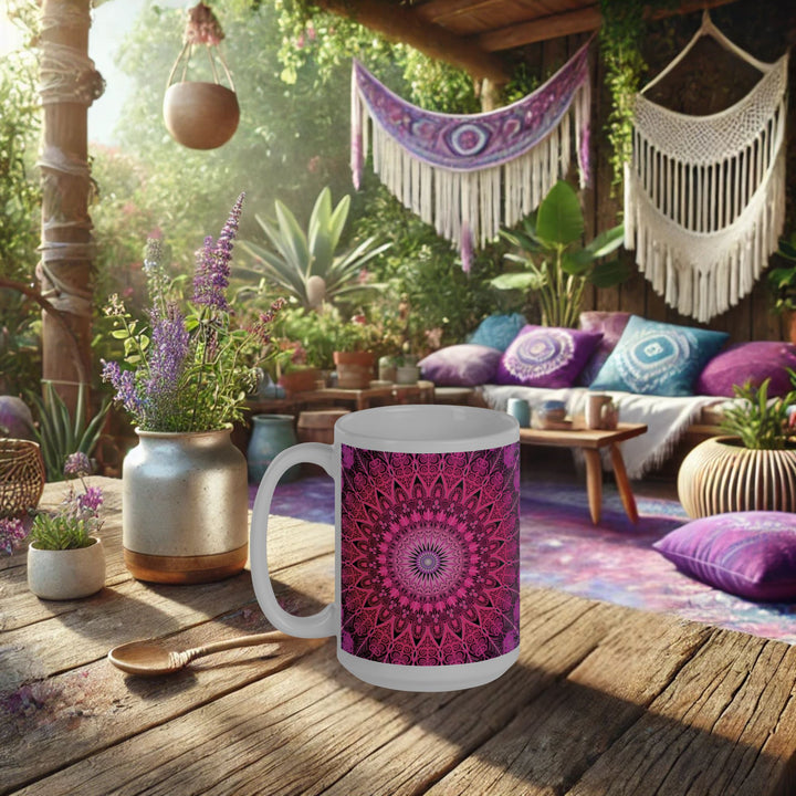 Pretty in Pink: Mandala Mug in Bright Pink Colors