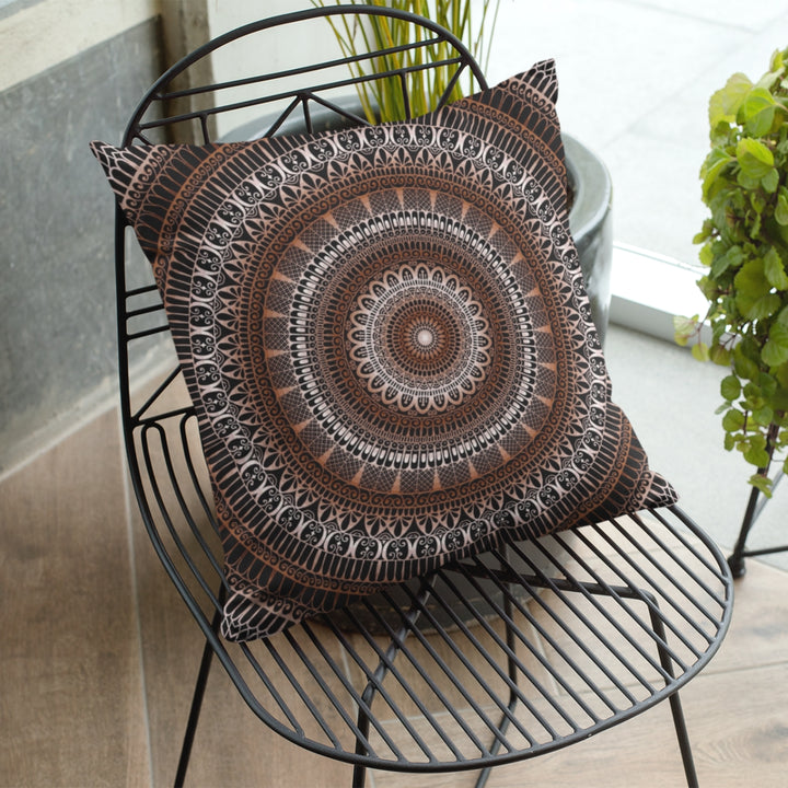 Pillow Case Mehndi Design Brown