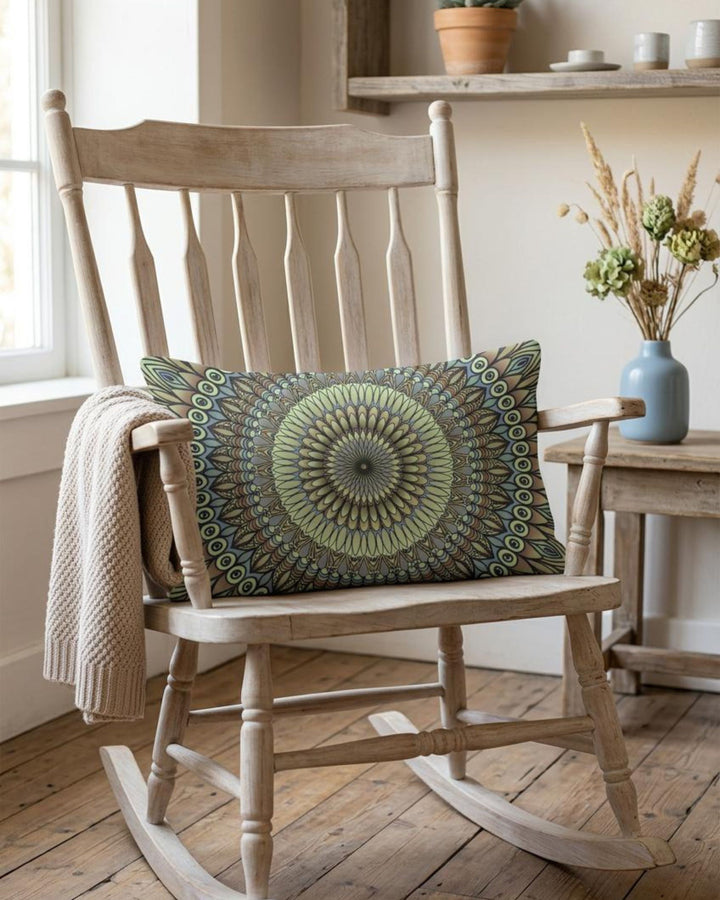 Nature's Palette: Lavender, Green, and Brown Pillow Cover