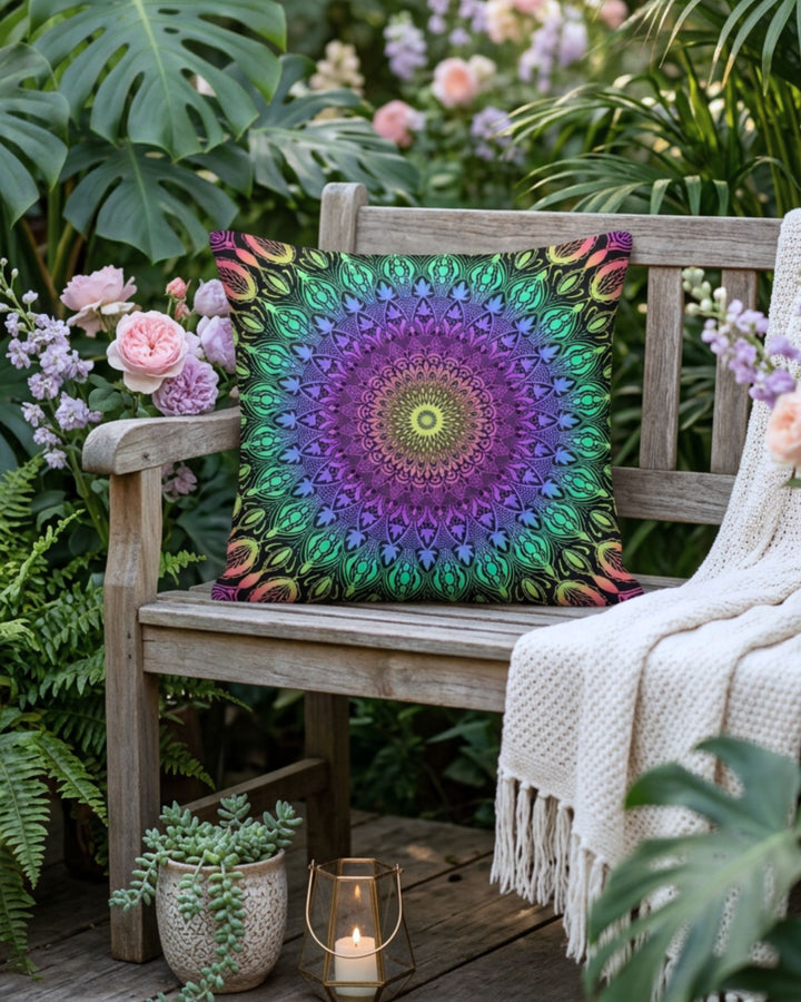Boho Dreams: Mandala kussenhoes in vrolijke kleuren 