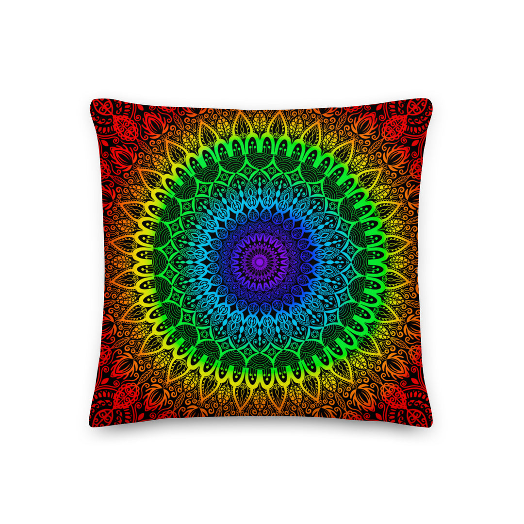 Chakra Harmony Mandala kussenhoes in de 7 levendige chakrakleuren