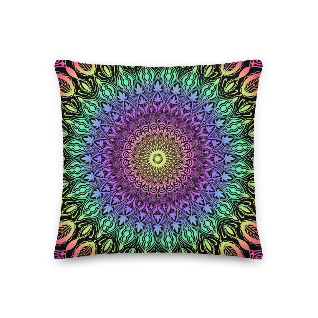 Boho Dreams: Vivid Mandala Pillow Cover in Bright Hues