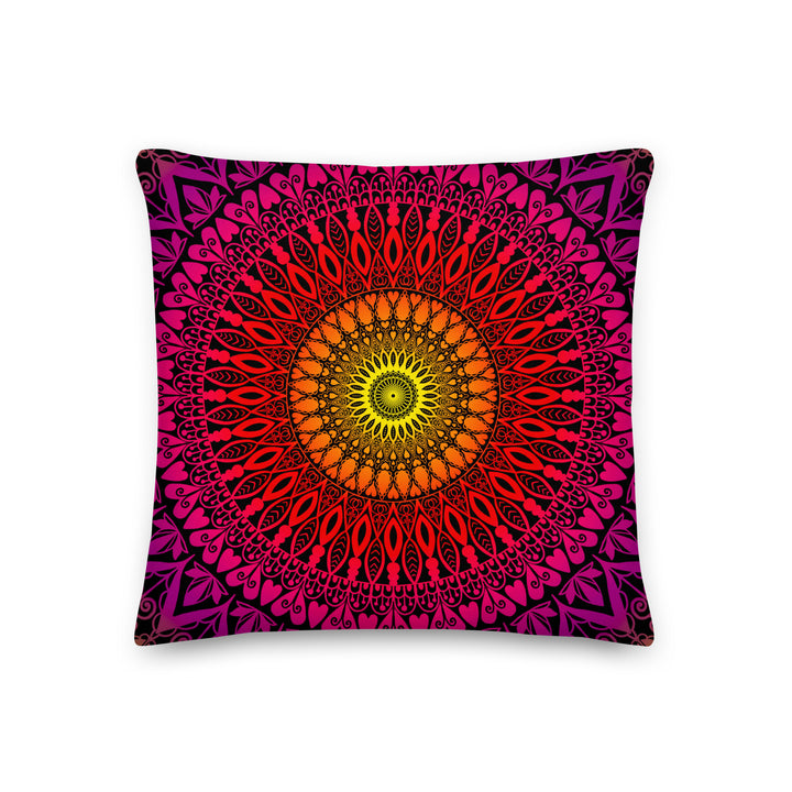 Golden Horizon: Mandala-kussenhoes in  warme kleuren
