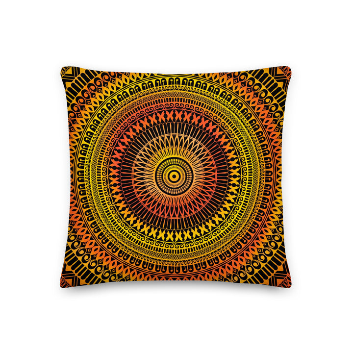 Sunshine Fusion: Bright Yellow and Orange Mandala Pillow Cover
