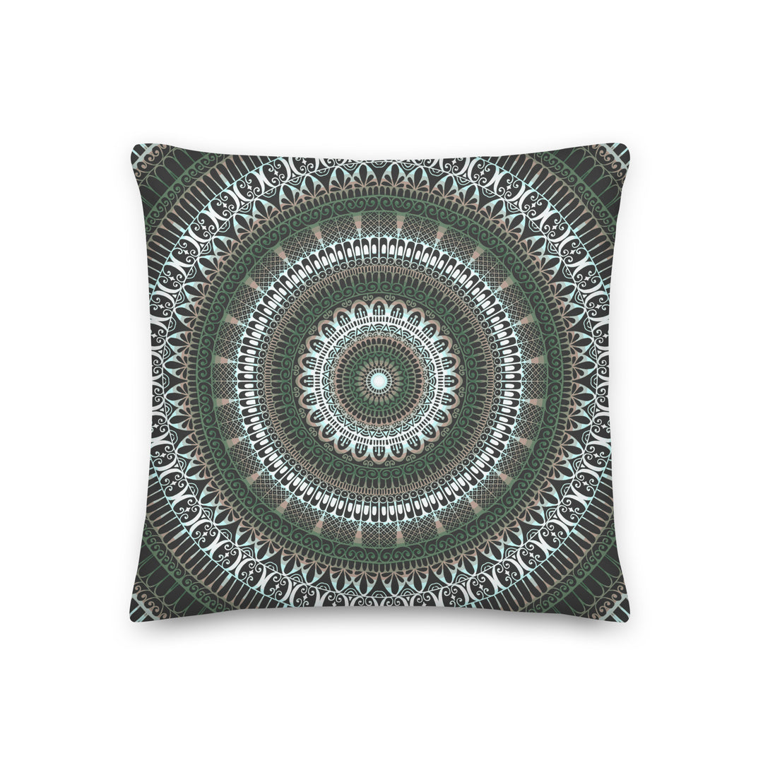 Enchanted Forest: Mandala-kussenhoes in sereen groen