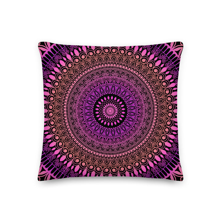 Pink Sunset Dream: Mehndi Mandala kussenhoes in zalm en roze