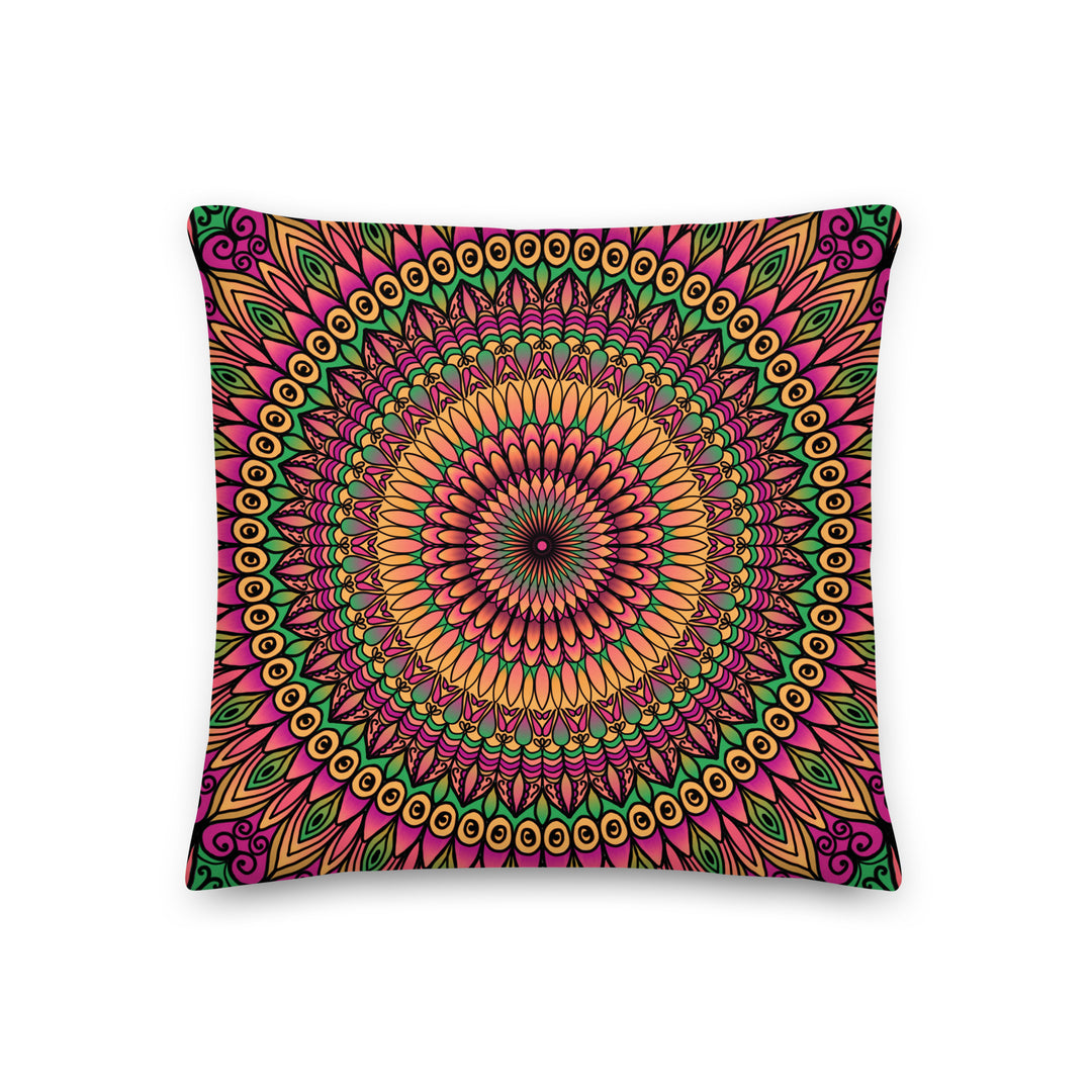 Floral Whispers: kussenhoes in oranje, roze en groen
