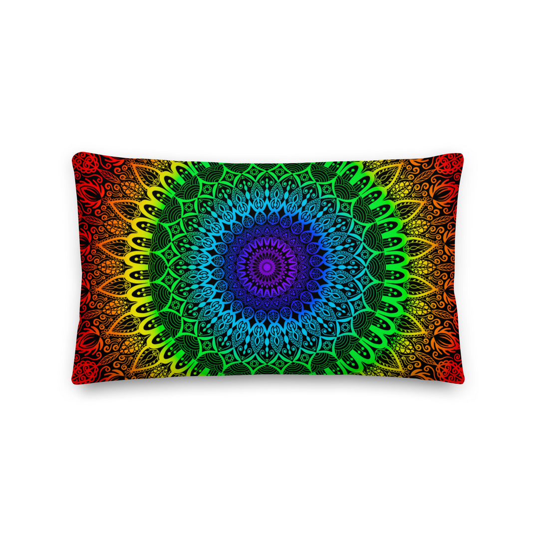 Chakra Harmony Mandala kussenhoes in de 7 levendige chakrakleuren