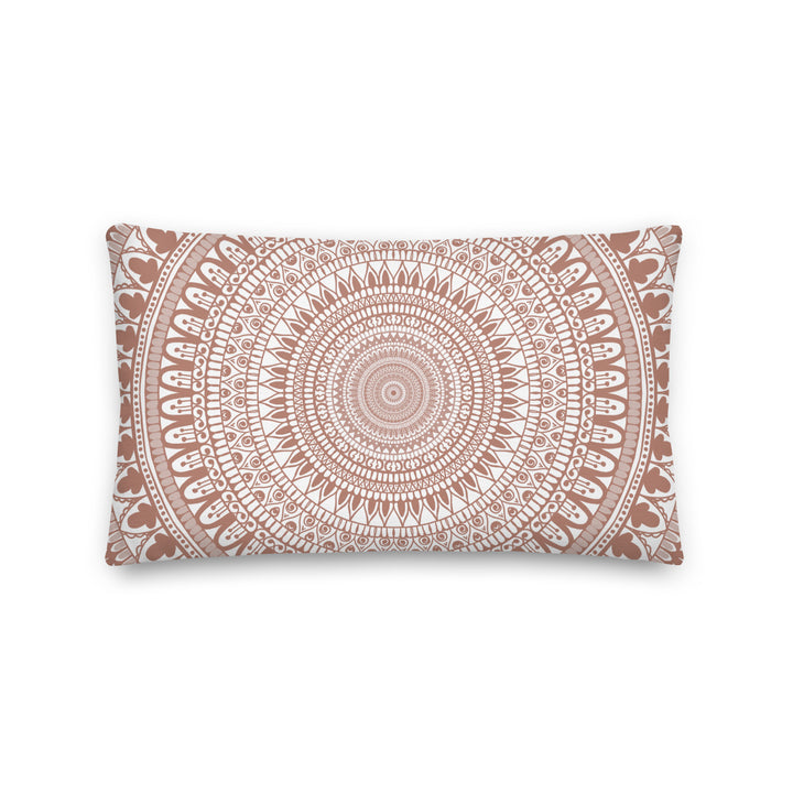 Terracotta Delight: White Mandala Pillow Cover with Intricate Mehndi Design