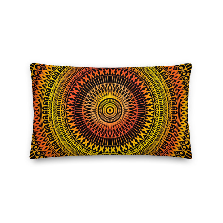 Sunshine Fusion: Bright Yellow and Orange Mandala Pillow Cover