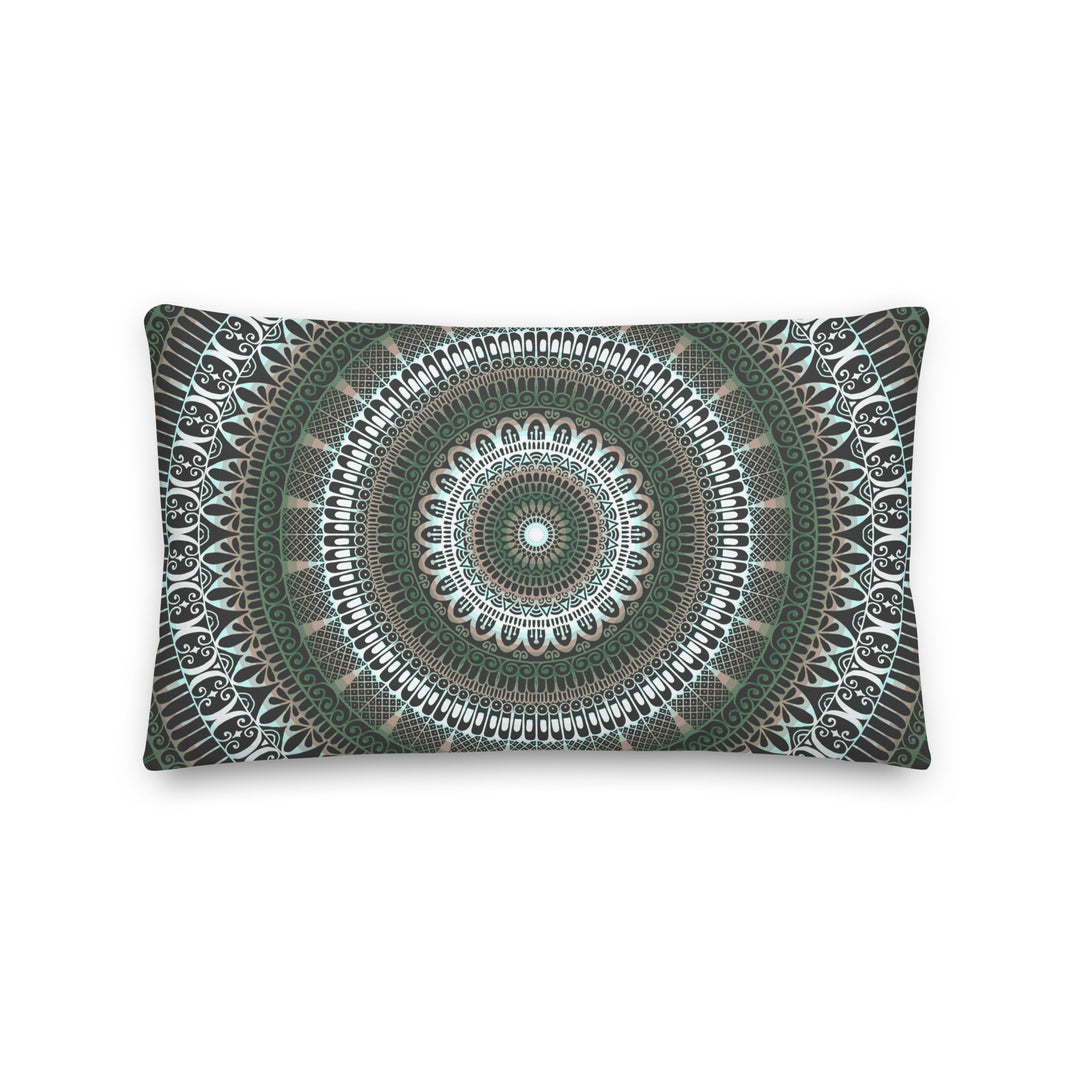 Enchanted Forest: Mandala-kussenhoes in sereen groen