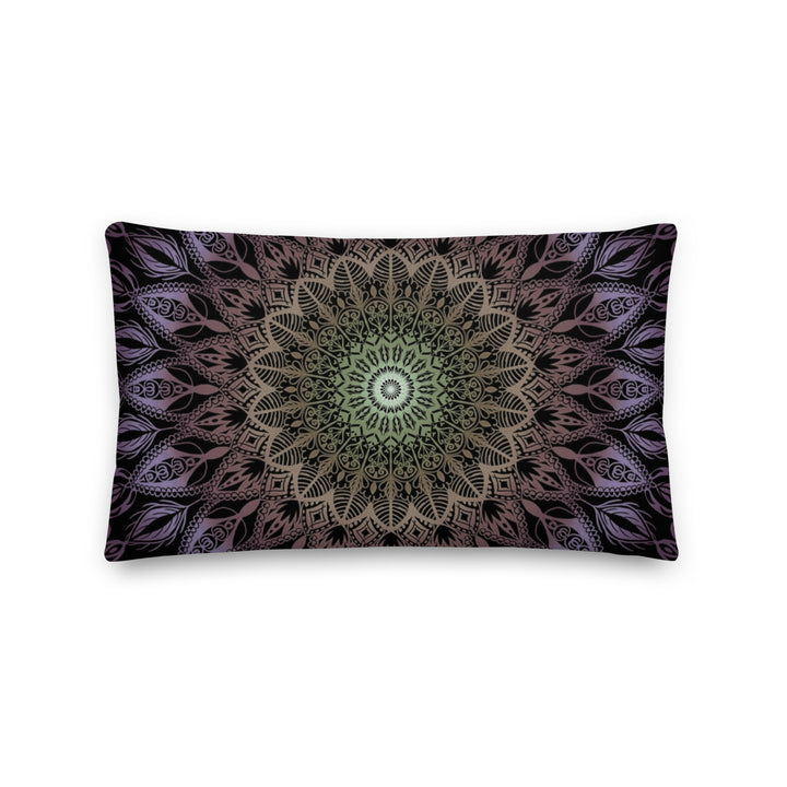 Pastel Harmony: Purple, Salmon, and Yellow Mandala Pillow Cover