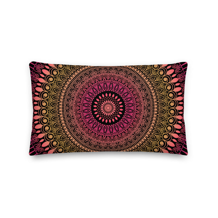Bohemian Sunshine: Mehndi Mandala Pillow Cover in Summer Colors