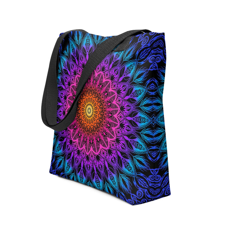 mandala tote bag orange pink purple blue boho tote bag double sided print polyester tote bag