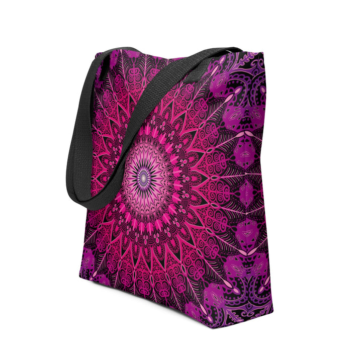 mandala tote bag pink bold boho tote bag double sided print polyester tote bag