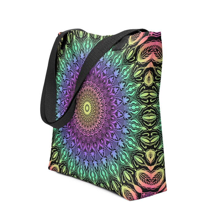 mandala tote bag multicolor vibrant boho tote bag double sided print polyester tote bag