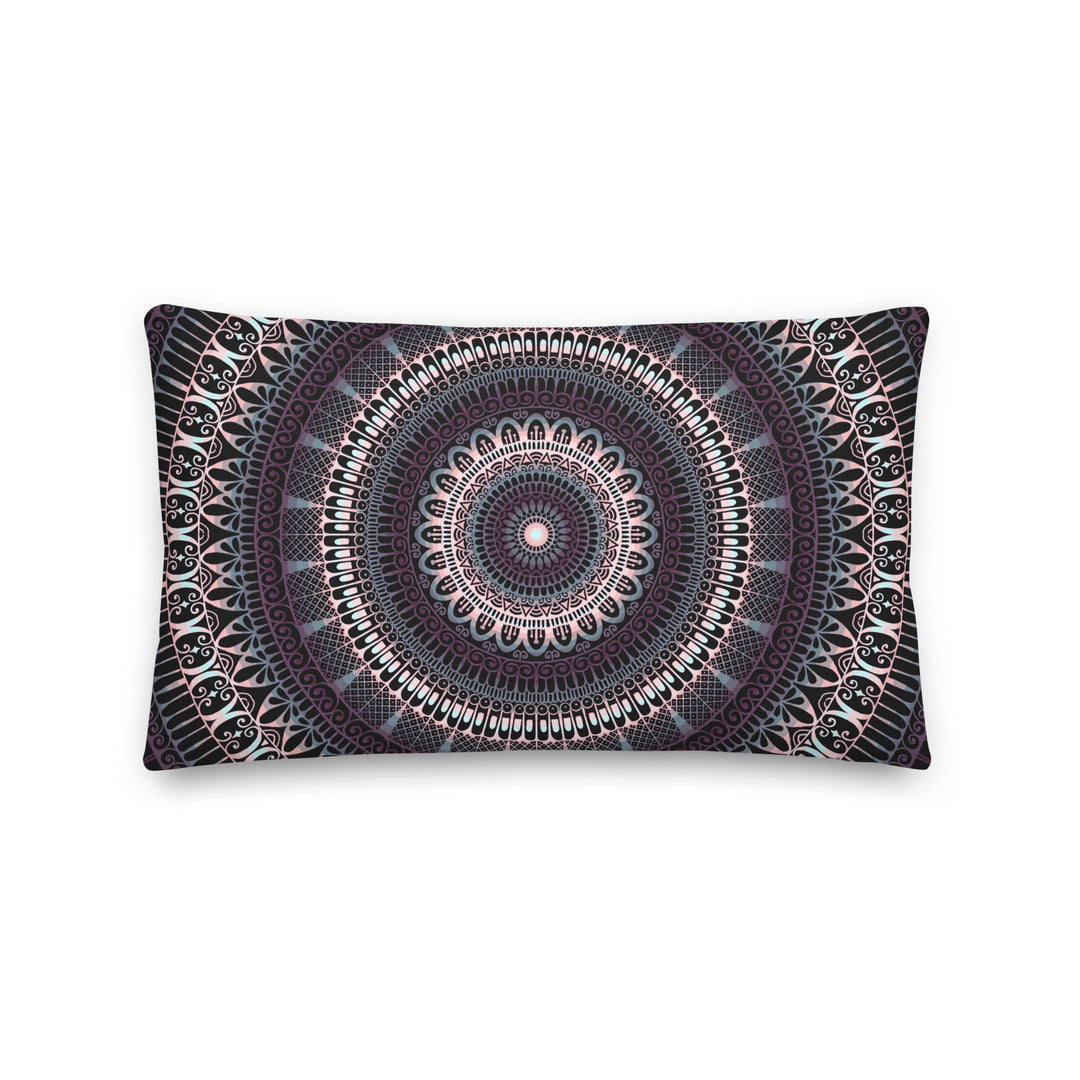 Elegant Amethyst: Donkerpaars en grijs Mandala sierkussen