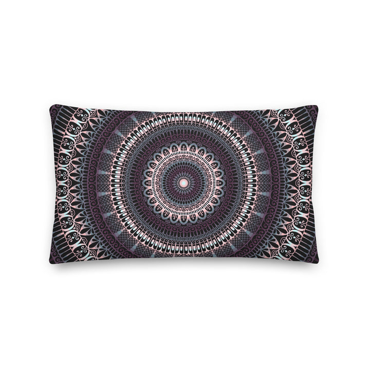 Elegant Amethyst: Donkerpaars en grijs Mandala sierkussen