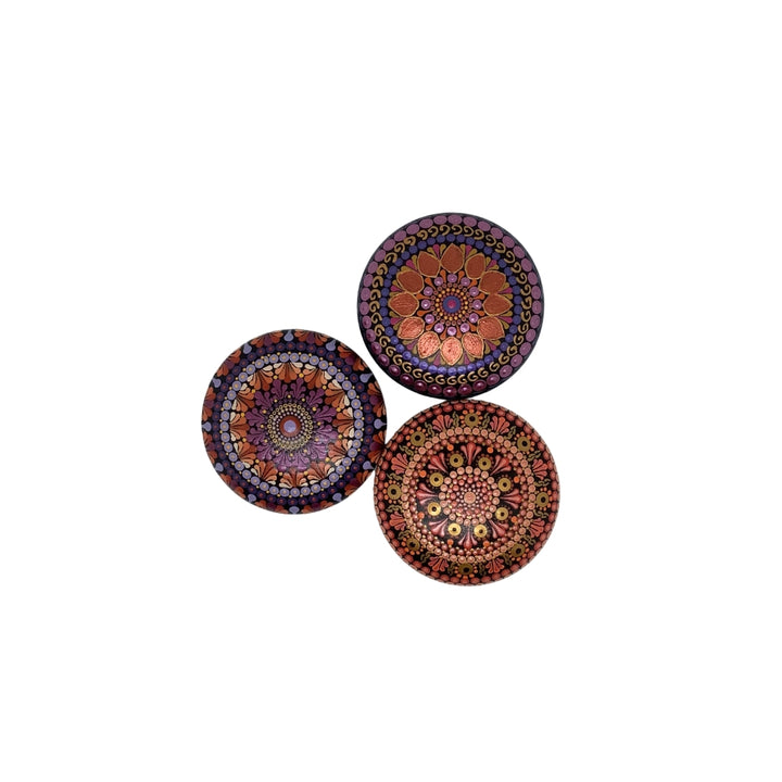 Mandala Stone in Pink, Orange and Lavender small