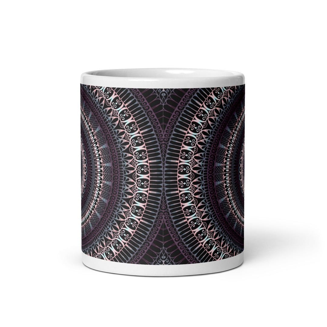 Mandala Mug – Dark Purple & Grey